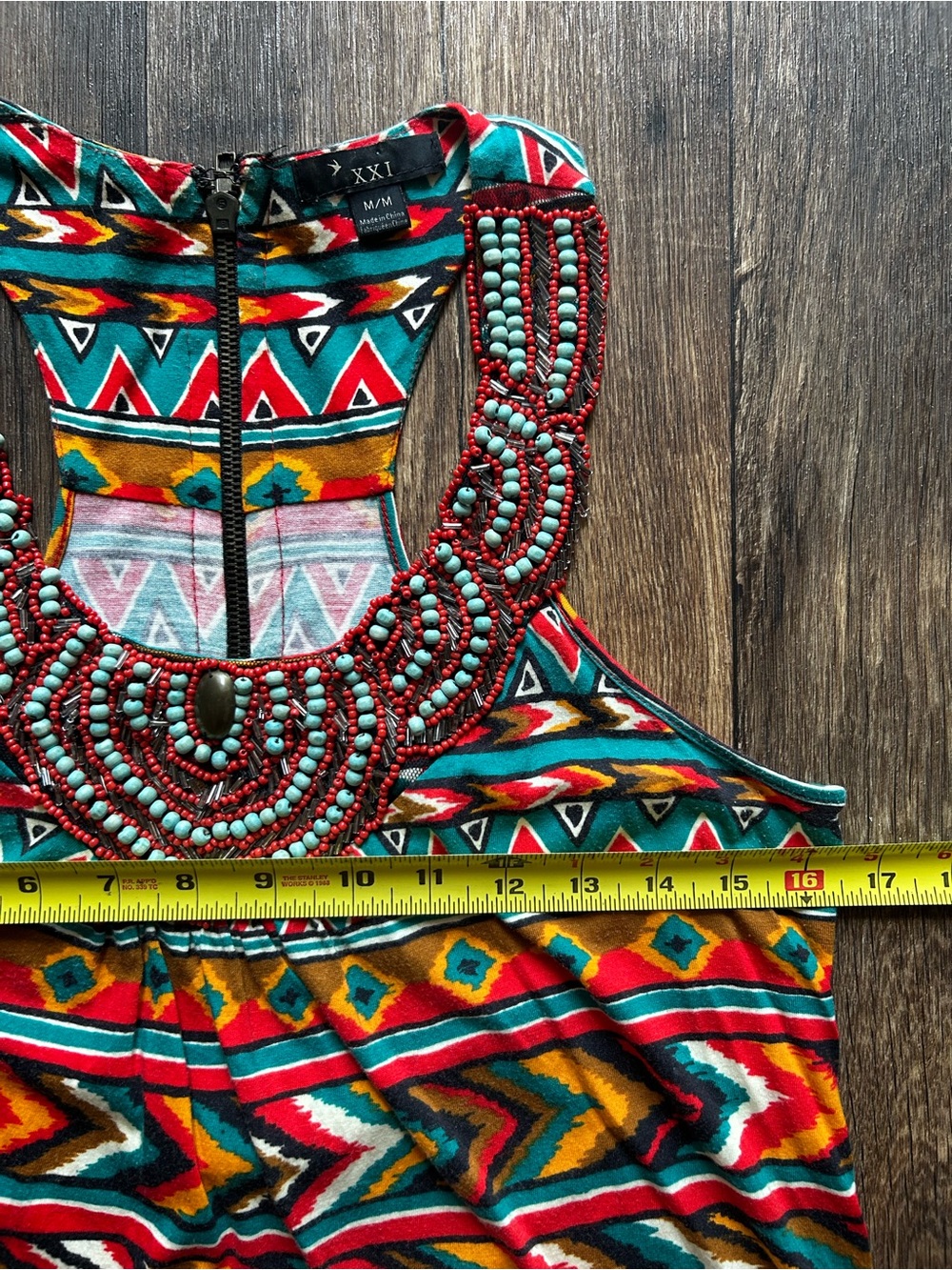 Aztec Beaded Racerback Tank Top - Picture 2 of 4
